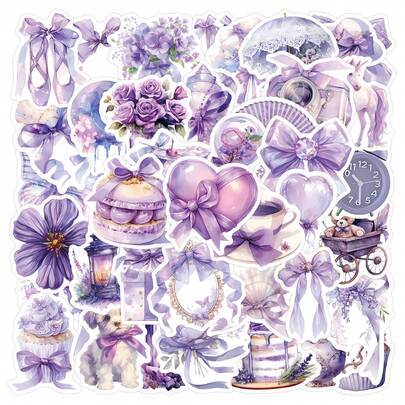 62张紫色性感贴纸，适用于剪贴簿、日记本、笔记本电脑、保险杠、滑板、水瓶、电脑、手机、安全帽、汽车贴纸和装饰贴花