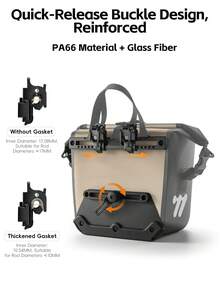 WEST BIKING 1件装自行车长途旅行包 12/20L-18/28L 大容量双层PVC防水耐磨支撑可折叠公路车山地车包 配有可拆卸加长肩带 - 多色 - 查看 4