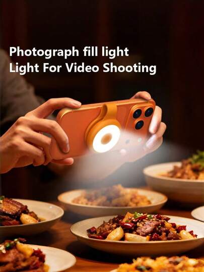 Portable Mini Fill Light, Multi-Level Adjustment, Magnetic Design, Bright White LED, Battery-Powered, Easy For Selfie & Video Shooting, Skin-Friendly, Decorative Phone Light