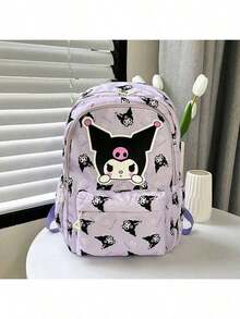 SANRIO 多隔层轻便帆布背包，可爱卡通印花时尚包，3D装饰，适合学生、旅行、日常通勤，是送给年轻女性和青少年的圣诞礼物。 - 彩色 - 查看 4