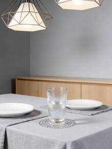 6-30pcs/Set Hollow PVC Small Water Drop Cup Mats, Tabletop Non-Slip Coasters For Holiday, Wedding, Daily Dining Decor - Silver - View 6