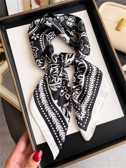 1pc New Classic Women Leopard Print Scarf, High-End Versatile Minimalist Small Neckerchief, Multi-Functional Decorative Chiffon Scarf, Breathable Sun Protection Beach Shawl, Suitable For Daily Outfit, Travel, Party