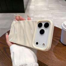 Minimalist 3D Wavy Pattern Phone Case Compatible With IPhone 17 Pro Max/17 Pro/17 Air/17/16 Pro Max/16/16 Pro/16 Plus/15/15 Pro Max/15 Pro/11/12/13/14 Pro Max/11 Pro/11 Pro Max/12 Pro/12 Pro Max/13 Pro/13 Pro Max/14 Pro/14 Pro Max, Soft Case, Elegant And Creative - 白色 - 查看 3