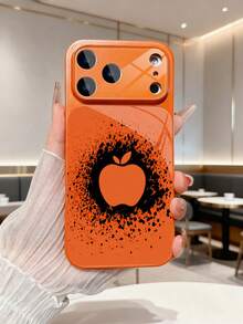 苹果图案 1 件装 全新个性化黑色泼墨纹理 & 苹果标志 奢华大窗口钢化玻璃镜头保护手机壳 兼容 17/17Pro/17ProMax/17Air/16/16Pro/16ProMax/16Plus/15/15Plus/15Pro/15ProMax/14/14Plus/14Pro/14ProMax/13/13Pro/13ProMax/12/12Pro/12ProMax/11/11ProMax，磨砂防摔，金属漆全覆盖高端保护壳 - 彩色 - 查看 4