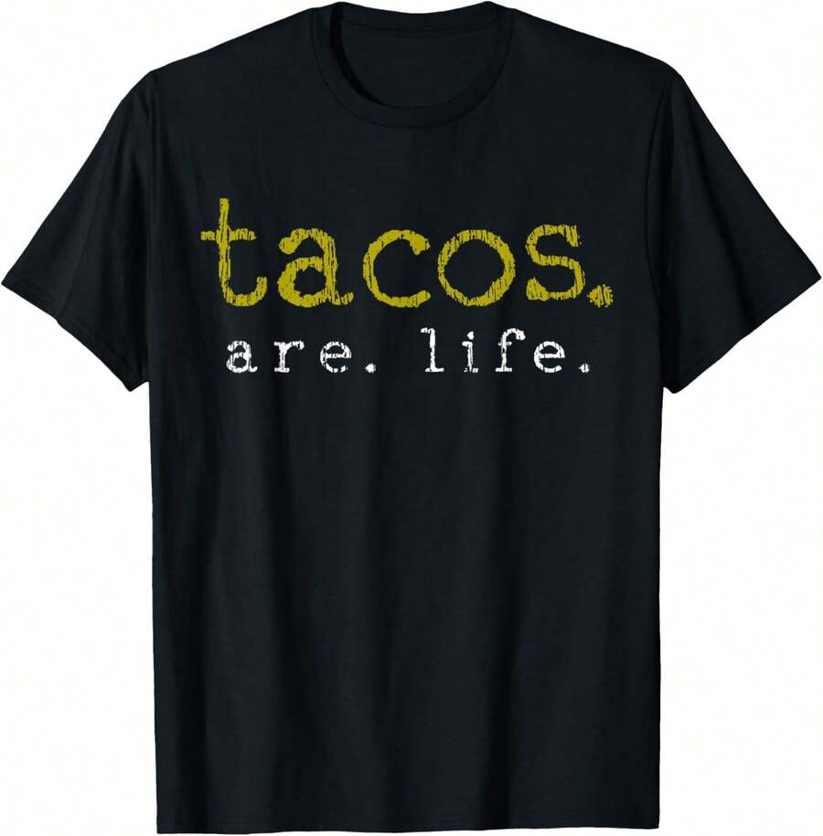 1Pc Camiseta de regalo de comida mexicana Taco, camiseta para amantes de tacos, camiseta para mujeres, camiseta para hombres, estilo unisex, camiseta deportiva, camiseta de fiesta, camiseta de regalo, talla S-4XL, 100% algodón, negra