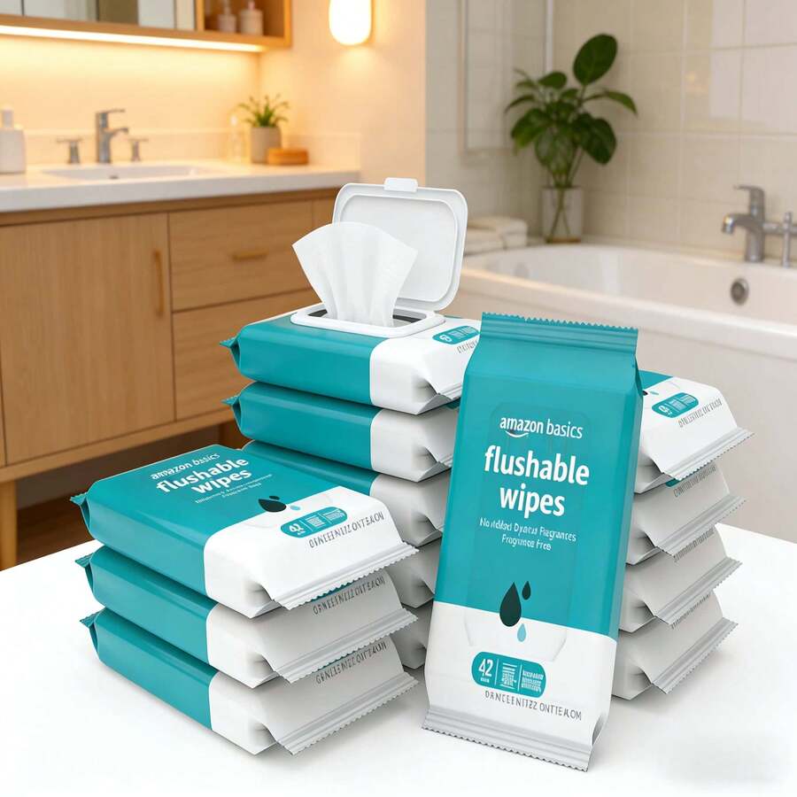 Adult Wet Wipes Flushable Fragrance Free,126 /336 /504Count - 藍色 - 查看 1