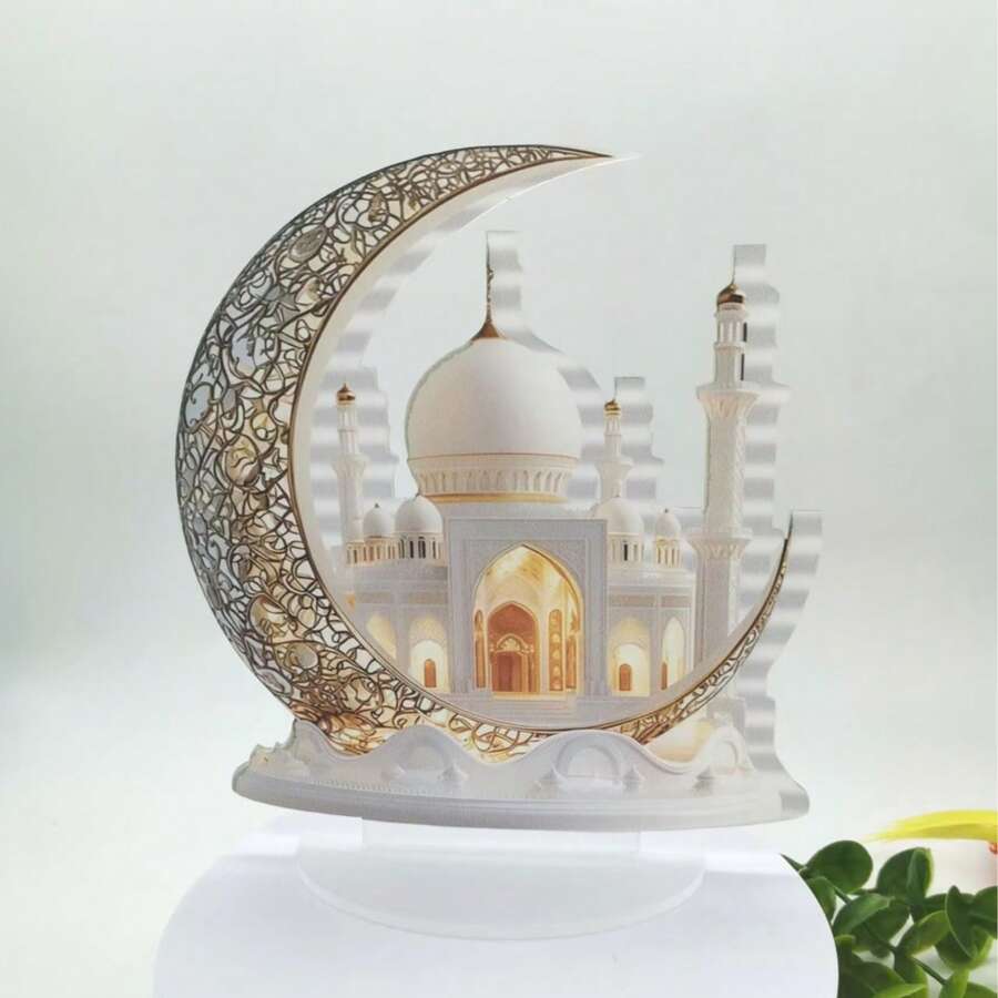 1 Mô hình trang trí nhà thờ Hồi giáo 2D phong cách Bohemian bằng acrylic, chủ đề trang trí nhà cửa đa năng, phù hợp cho nhà ở, quán bar, nhà hàng theo chủ đề, quán cà phê. Một món quà lý tưởng cho lễ Eid. - Nhiều màu - Xem 1