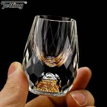 Copa de cristal de lujo para Sake Shochu, copa deé de doble fondo, lámina dorada, regalos de alta gama, licor duro UEVJ - verde - Ver 5