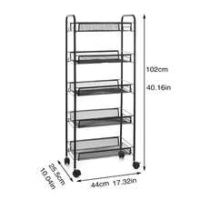 3/4 Tier Kitchen Storage Trolley Cart With Wheels Bathroom Laundry Rolling Rack 99*37*26cm,Black/ White - Multicolor - View 10