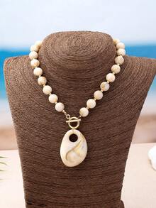 1 chiếc vòng cổ mặt dây chuyền đính hạt phong cách Bohemian cổ điển thanh lịch dành cho nữ, thích hợp làm quà tặng, dự tiệc, tiệc chiêu đãi và đeo hàng ngày. - Nhiều màu - Xem 2