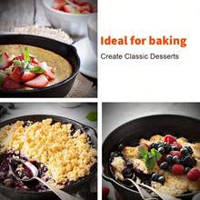 3x Cast Iron Non-Stick Skillet Griddle Frying Cooking Pan Fry Cooking Seasoned - Black - View 10