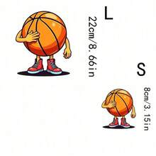 1/2/3片装创意篮球图案热转印贴纸，适用于DIY T恤、牛仔裤、连帽衫、包包、枕头（混色），节日手工艺品，装饰贴纸，服装点缀，派对装饰 - 3PCS-S - 查看 5