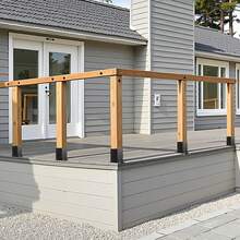 4x4 Post Base 10 Pcs, Inner Size 3.6x3.6 Inch / 91.44x91.44 Mm Post Brackets, Heavy Duty Carbon Steel Decking Posts, Wood Posts Brackets For Pavilion Deck Railing Support Deck Base Plate, Black - Post Base 2.0mm Thick 4x4 Inch (10 Pcs) - View 1