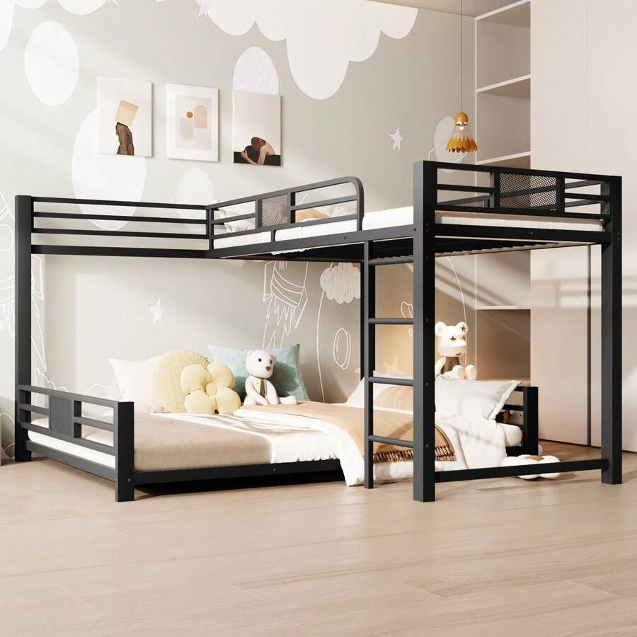 Kids Bed Frames, Headboards & Footboards - Black + Metal + 140cm*200cm - View 1