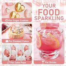 Edible Glitter - 30g Edible Luster Dust Metallic Coloring Glitter For Drinks, Baking, Cake Decorating - Edible Dust Powder Shimmer Sprinkle Powder For Icing, Candy - Multicolor - View 6