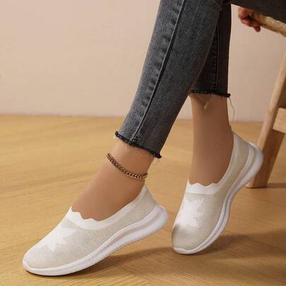 女士纯色四季鞋 - 专为女性设计 - 时尚百搭，尺码 36-42，适合女性健身、跑步、散步、旅行，舒适柔软的白色鞋履