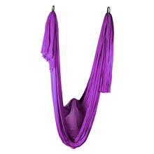 Hamaca de yoga aérea para estudio de yoga, cuerda de estiramiento casera invertida, hamaca de yoga elástica ensanchada - Morado - Ver 3