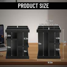 Cologne Organizer For Men, 5-Tier Large Capacity Perfume Organizer, Rotating Wood Cologne Stand Gifts For Him, Mens Perfume Display Holder, Christmas Nightstand Makeup Shelf For Watch, Jewelry (Black) - 黑色 - 查看 7