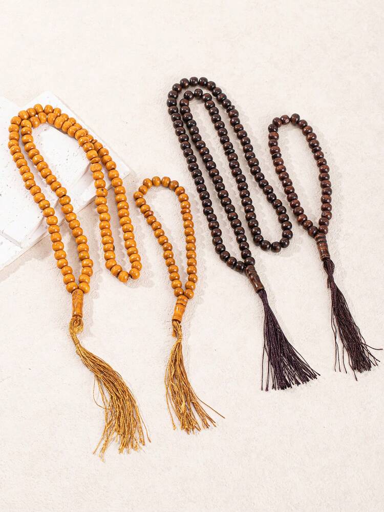 1pc Exquisite Creative 33/99 Beads Muslim Prayer Beads/Islamic Prayer Beads (There May Be Some Variations Or Defects In Size And The Number Of Beads May Occasionally Differ) - Multicolor - View 4