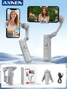 AXNEN Upgraded Version! 2026 New HQ3 3-Axis Foldable Gimbal Stabilizer, Freely Rotating Multi-Angle Handheld Gimbal For Smooth Video, Photography, Selfies, Vlog, And Live Streaming - Camera Stabilizer Compatible With All Android/IOS Phones. - Multicolor - View 2