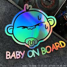 AD Cartoon "Baby In Car" Laser Car Sticker - Waterproof, Sunproof, Personalized Safety Warning Sticker - TZ-bABY01 - View 6