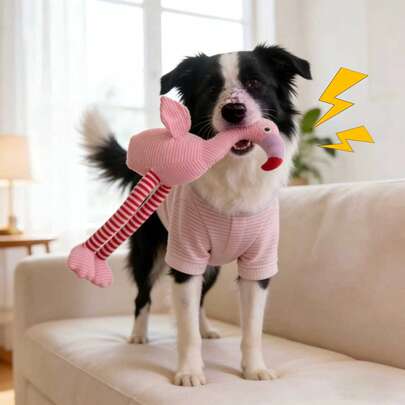 Squeaky Flamingo Dog Toy, Durable Tug Of War Dog Toy, Interactive Plush Dog Toy Suitable For Small, Medium And Large Breed Dogs