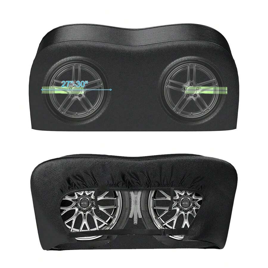 Cubiertas para neumáticos de RV, cubiertas dobles para neumáticos (paquete de 2), adecuadas para neumáticos de 27 a 30 pulgadas de diámetro, cubiertas dobles para neumáticos negras impermeables y resistentes a los rayos UV, accesorios para RV, adecuadas para RV/camiones/remolques - A - Ver 1