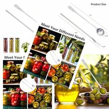 2 PCS Olive Spoon And Pickle Fork 7.5 Inch Olive Spoons With Holes 8.6 Inch Pickle Forks For The Jar Stainl Steel Long Handle Food Picker For Pickle Asanta Jars Serving Spoon And Fork Set - Silver - View 1