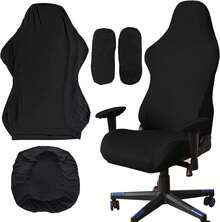 Gaming ChairsMarsheepy Funda para Silla con Brazos Color sólido de poliéster Desmontable y Anti-Polvo. Ideal para sillas Gaming de Juegos de Oficina y más Blanco - Negro - Ver 7