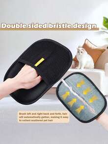 Găng tay chải lông thú cưng hai mặt 24 x 17cm, găng tay chải lông thú cưng hai mặt, găng tay chải lông không tĩnh điện, găng tay chải lông thú cưng tái sử dụng - đen - Xem 11