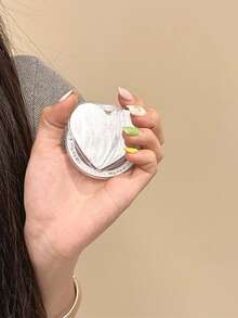 1. 极简磁吸创意珍珠亮片手机推拉支架，心形圆形伸缩便携式桌面支架 - 銀色閃粉羽紗款 - 查看 9