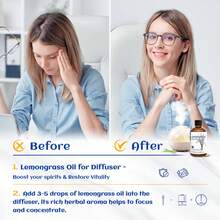 Minyak Esensial Serai HIQILI, Murni Tanpa Pengenceran, 100mL/30mL/10mL Minyak Serai untuk Diffuser, Pelembap Udara, Pemurnian Udara, Pereda Kelelahan, Relaksasi, Mandi, Cocok untuk Penggunaan Semprotan di Luar Ruangan - serai - View 3