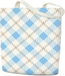 Euuztu Canvas Tote Bag Women, Aesthetic Shopping Bag Foldable Bag Reusable Tote Bag, Gifts Friends - 復古藍條紋 - 查看 8