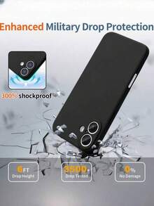 黑色硅胶防震防指纹手机壳，兼容 16/15/14/13/12 Pro Max、17 Pro Max、17 Pro等型号，适合作为送给女朋友的礼物 - 黑色 - 查看 4