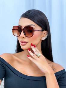 Casual  Boho  EleganteElegância    Nenhum    óculos  CASUAL - Marrom - Visão 2