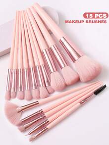 36pcs Combination Set Of Makeup Brushes Eyeshadow Brush & Eyebrow Brush & Foundation Brush & Powder Makeup Brush & Blush Brush & Concealer Brush & Highlighter Brush Ultra-Soft Premium Synthetic Hair For Daily Makeup On Face - Pink - View 4