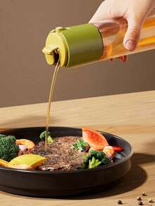 1pc Glass Oil Dispenser Bottle, Easy Spraying Oil Mister For Kitchen, Soy Sauce, Vinegar, BBQ, Large Capacity, Anti-Drip, Pressurized Oil Sprayer - Multicolor - View 5