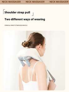 HYUNDAI Wireless Neck And Shoulder Massager With Heating Function - Wireless 6D Deep Tissue Kneading Electric Massage Pillow Suitable For Neck, Back, Legs And Full Body - Home, Office And Car Pain Relief - Mother's Day Gift - Apricot - View 4