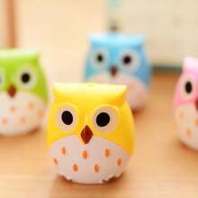 5pcs/Box Korean Stationery Creative Funny Cartoon Owl Pencil Sharpener, Plastic Pencil Sharpener Cartoon Animal Shape, Back To School Student Supplies Party Gifts XZ-79 - Multicolor - View 2