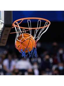 Basketball Rim, Wall Door Mounted Basketball Hoop, Heavy Duty Q235 Basketball Flex Rim Goal Replacement With Net, Standard 18" Indoor And Outdoor Hanging Basketball Hoop - 橘色 - 查看 1