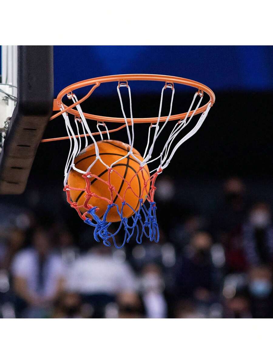 Basketball Rim, Wall Door Mounted Basketball Hoop, Heavy Duty Q235 Basketball Flex Rim Goal Replacement With Net, Standard 18" Indoor And Outdoor Hanging Basketball Hoop - 橘色 - 查看 1