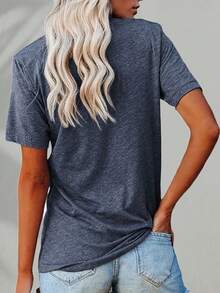 Hippie Soul Boho Floral Print T-Shirt | Retro Inspired Graphic Tee For Festival & Everyday Wear | Comfortable Cotton Blend, Relaxed Fit - Màu xanh hải quân - Xem 6