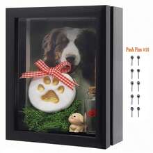 8x8 Inch Photo Frame Display Box: Ideal For Wedding Keepsakes, Collectibles And Art Exhibitions - Wooden Storage Box With Glass Cover - Black - View 12