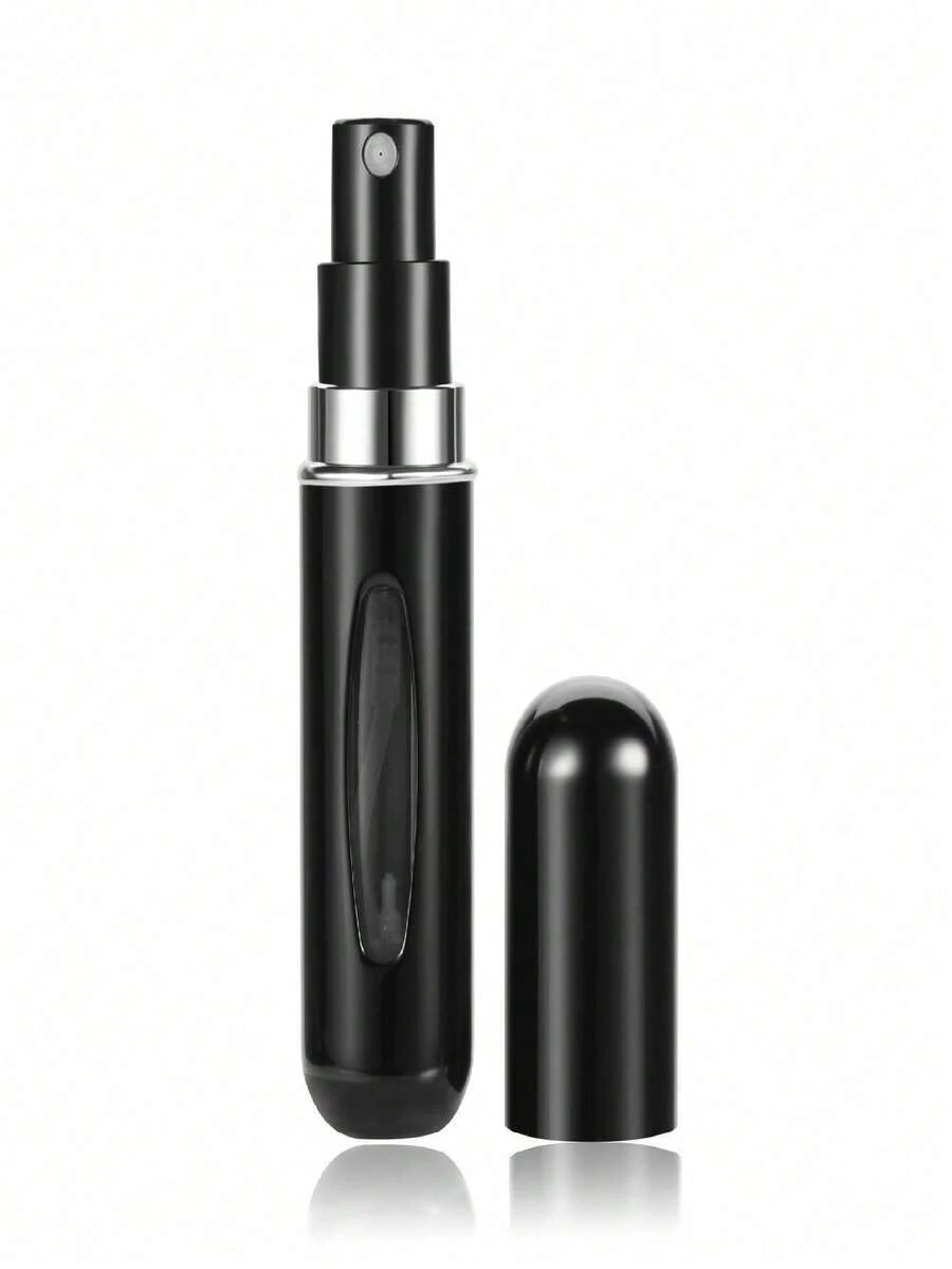 1PC Black Practical Mini Perfume Spray Bottle, Portable Perfume Atomizer With Refillable Design, Made For Fragrance Lovers & Frequent Travelers To Carry Perfume Conveniently During Trips & Daily Outings, Suitable For Men & Women, Easy To Use In Luggage & Handbag Scenarios, Mini Size Complies With Travel Regulations For Carry-On Items, Refillable Design Lets You Bring Your Favorite Fragrance Without Carrying Full-Size Bottles, Sturdy Construction Withstands Travel Wear And Tear, A Practical Accessory For Keeping Perfume Handy Anytime, Anywhere - 黑色 - 查看 1
