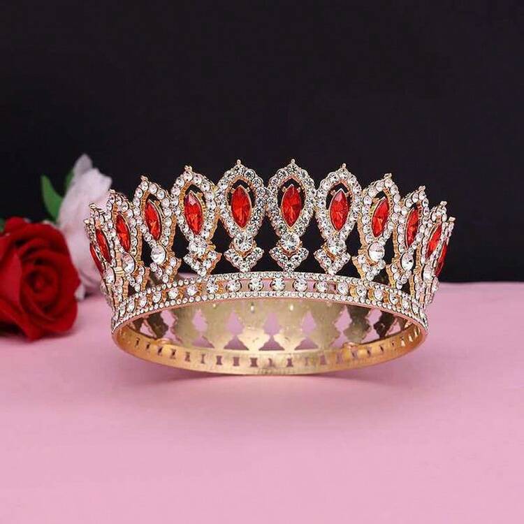 Women's Crystal Crown Headpiece - Bridal, Bride And Bridesmaid Crown Hair Accessory, Valentine's Day Accessory (Includes Crown Fixator) - Multicolor - View 5