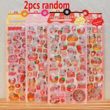 1pc/2pcs Random Cartoon 3D Rabbit Stickers, Cute DIY Mini Kawaii Dimensional Stickers For Scrapbooking, Phone Cases, Crystal Stickers - Multicolor - View 9