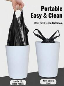 50pcs Thick Black Trash Bags, Suitable For Hotel, Commercial Kitchen, Office And Home Use - Multicolor - View 1