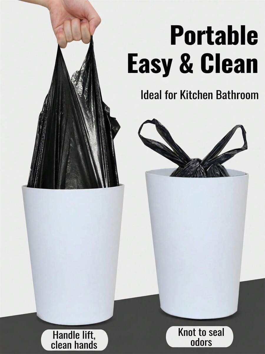 50pcs Thick Black Trash Bags, Suitable For Hotel, Commercial Kitchen, Office And Home Use - Multicolor - View 1