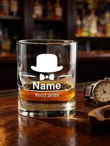 1pc Custom Glass, Custom Photo Whiskey Tumbler Glass, Custom 300ml Whiskey Glass With Text, Custom Glassware With Text, Custom Gift, Personalized Text Whiskey Glass, Personalized Whiskey Glassware, Personalized Whiskey Tumbler With Name - Style 4 - View 3