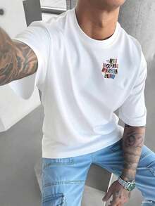 Men's Double-Sided Printed T-Shirt Colorful Anti Social Club Pattern, Comfortable, Stylish For Unisex Oversized T Shirts Unisex Graphic Tee - 白色 - 查看 3